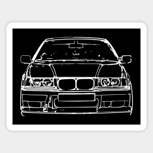 White E36 Car Sketch Art Magnet